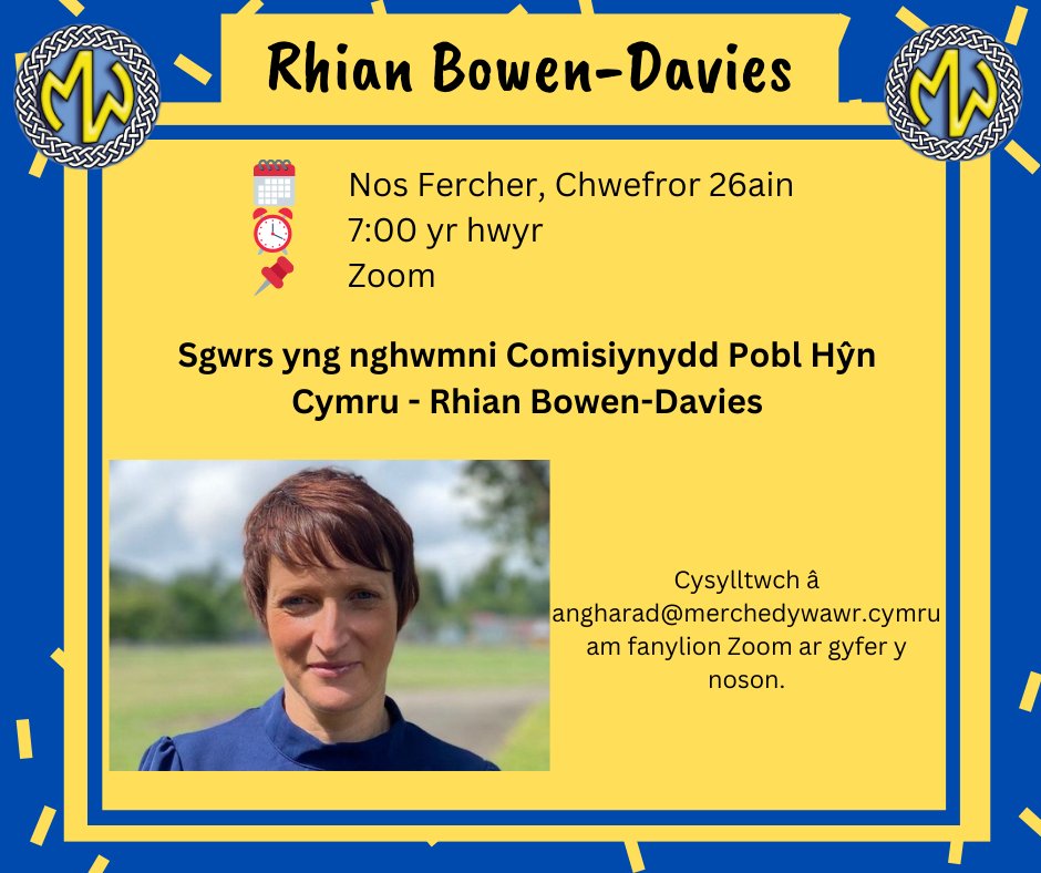 ‼Digwyddiadau Zoom dros y misoedd nesaf!‼

O gyrsiau, i sgyrsiau i gyflwyniadau - digon o amrywiaeth difyr!

Os am fanylion Zoom i ymuno ar un o'r digwyddiadau rhowch wybod - angharad@merchedywawr.cymru