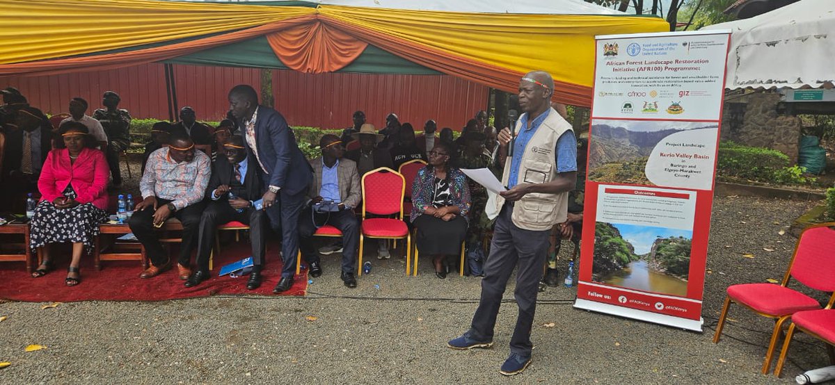FAOKenya's tweet photo. FAO led project "Achieving AFR100 with forest and farm producers" is #officiallylaunched.
The project funded by 🇩🇪 will play a transformative role in incentevicing restoration of degraded landscapes and improving livelihoods in Kerio Valley Basin, Kenya, and beyond. https://t.co/0lrWksnxR0