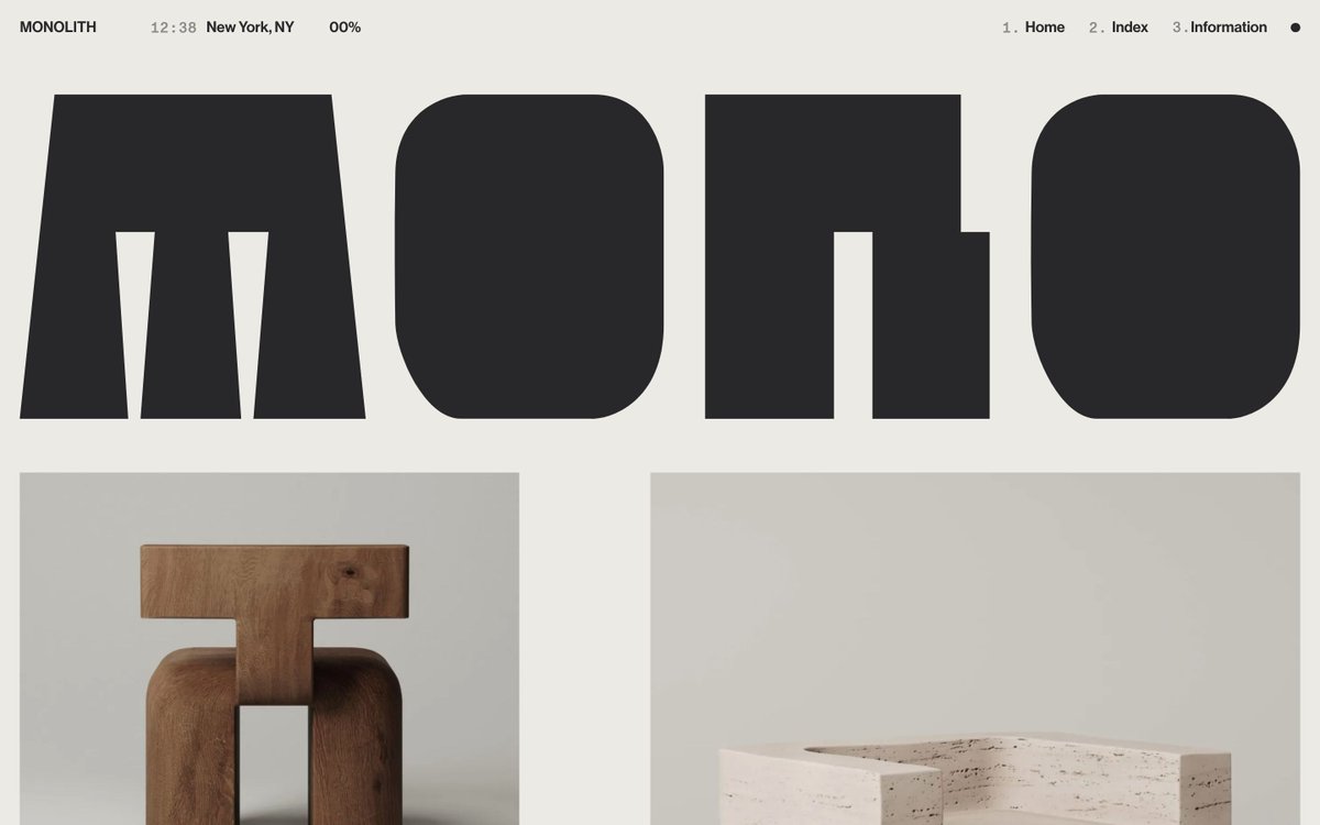 Monolith by <a href="/heycusp/">CUSP</a> and Nathan Dallaire → maxibestof.one/websites/71262…