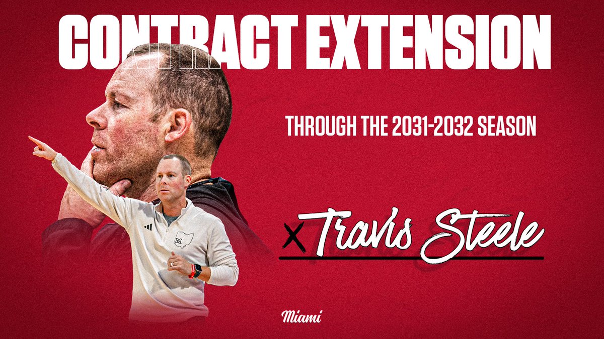 Here to stay🔒

<a href="/CoachSteeleMU/">Travis Steele</a> has✍️a contract extension that runs through the 2031-32 basketball season‼️

📕: bit.ly/3PX3Wkp

#MiamiMindset || #RiseUpRedHawks