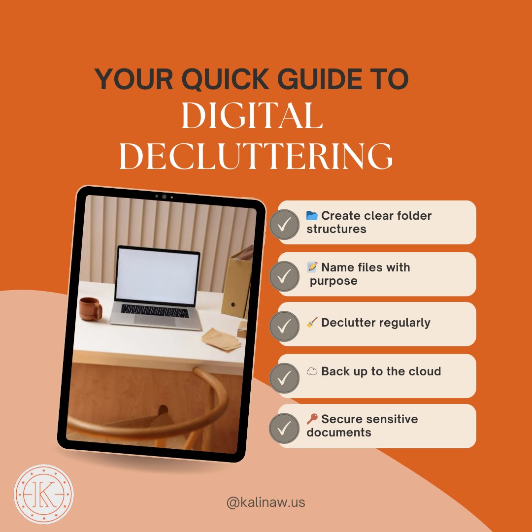 KalinawLLC's tweet image. Struggling to find files when you need them? 🕒 Organize your digital workspace with Kalinaw Virtual LLC and save time and stress! 🌟

Ready to streamline your workflow? Visit kalinaw.us/offer and let us help you declutter today!

#KalinawVirtualLLC #KalinawVirtual