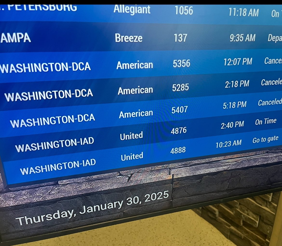 Brandon Roth (@brandonrothcny) on Twitter photo All <a href="/SyracuseAirport/">Syracuse Airport</a> flights departing to & arriving from Reagan Airport in Washington D.C today have been canceled. All <a href="/SyracuseAirport/">Syracuse Airport</a> flights departing to & arriving from Reagan Airport in Washington D.C today have been canceled.