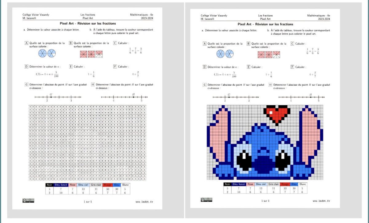 MathemaTICEel's tweet image. Le numéro 93 de la revue est en ligne !
Cyril Iaconelli propose aux élèves des activités pixel-art pour renforcer les #compétences de représentation et d’écriture des #fractions. 
Il explique comment il utilise l' #IA  générative pour créer ses fiches.
urlz.fr/tXuy