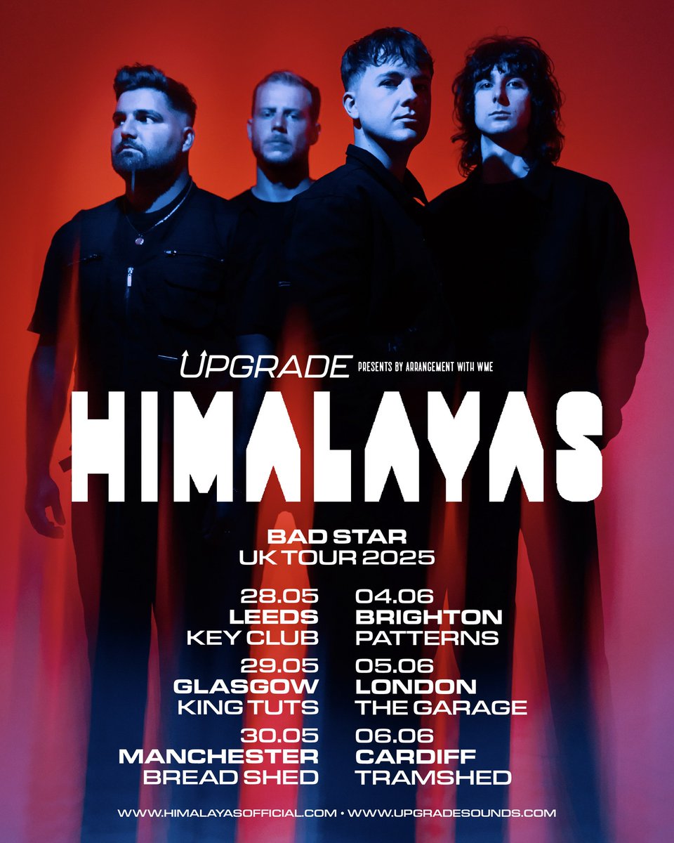 To celebrate the release of their forthcoming new album 'BAD STAR', Welsh rockers <a href="/HimalayasBand/">HIMALAYAS</a> are hitting the road for a UK Tour!

Tickets will be available from 10am tomorrow: 

gigseekr.com/tour/j82