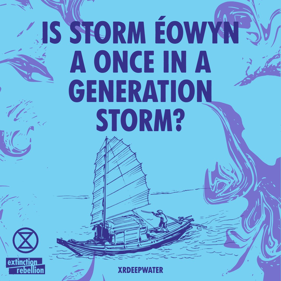 Storm Éowyn isn't a "once in a generation" storm.

We need to act now.

Extreme weather events aren’t going anywhere, but neither are we.

#StormEowyn #ExtremeWeather #ClimateChange #XRDeepWater #XR #ExtinctionRebellion #RebelForLife