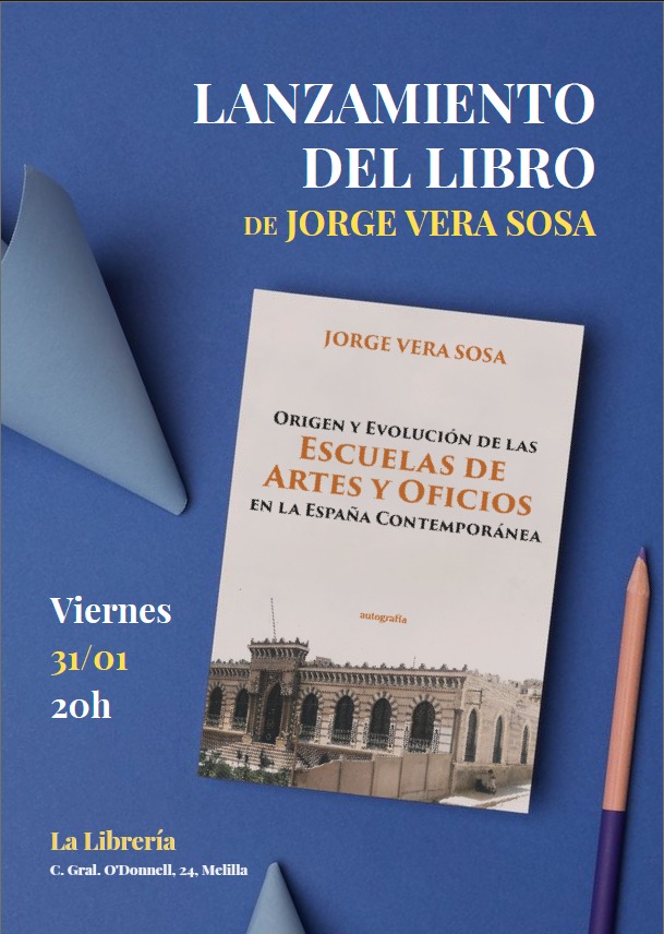Mañana,  viernes 3, te invitamos a la presentación del #libro Origen y evolución de las escuelas de artes y oficios en la España contemporánea, de Jorge Vera Sosa a las 20:00 horas. Después disfrutaremos de una copa de vino con el autor.
#eventosculturales #lalibrería