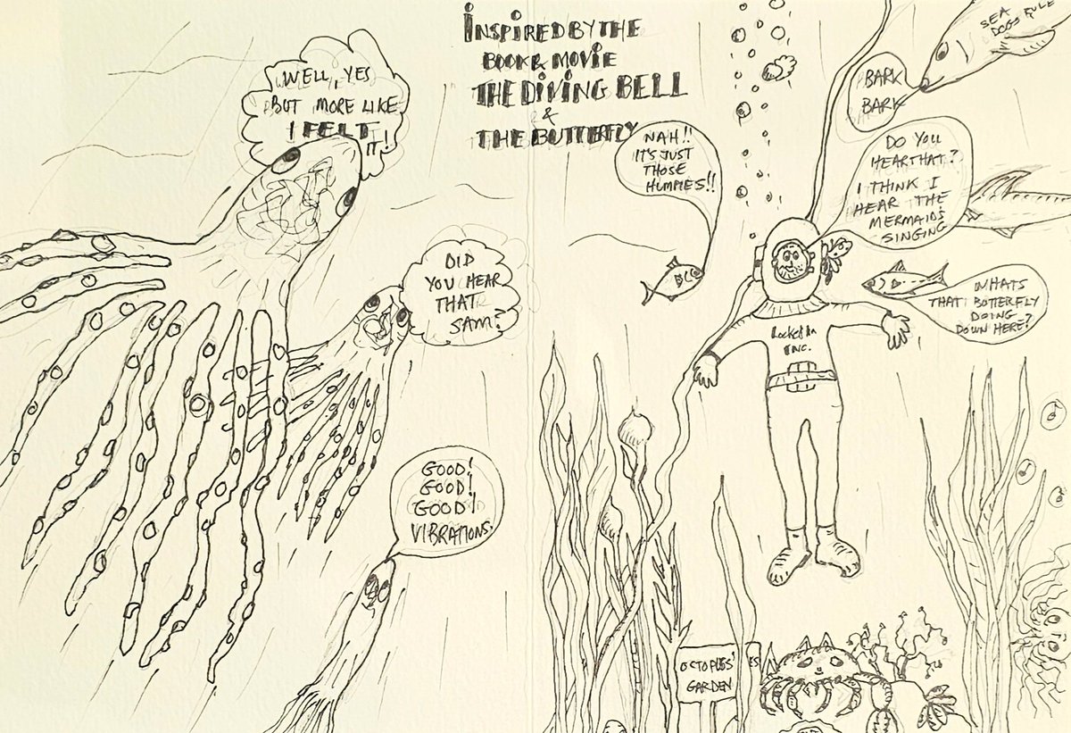 Gm 😊 frens.

Today's sketch inspired my the movie the Diving Bell &amp; the Butterfly.