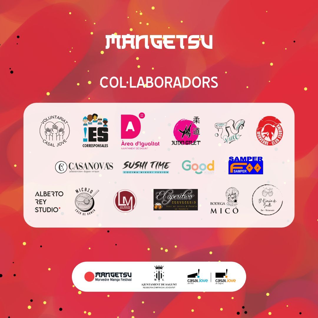 Mangetsu_Fest's tweet photo. Moltíssimes gràcies als nostres col·laboradors, sense vosaltres Mangetsu no seria possible. https://t.co/MA39BIjfNT