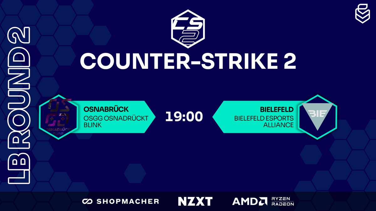🚨PLAYOFFS🚨

📺️twitch.tv/uniliga_aim

#CS2 - WB Round 2 - Bo3
⚔️<a href="/osna_gaming/">Osnabrück Gaming e.V.</a> vs. <a href="/bie_alliance/">Bielefeld Esports Alliance</a>

🎬️<a href="/Smudi97/">Smudi</a>
🎥<a href="/SaibaTTV/">Saiba - Emilia🏳️‍⚧️🏳️‍🌈</a>
🎙️<a href="/Monka_CS/">Monka</a> &amp; RoyalTZ