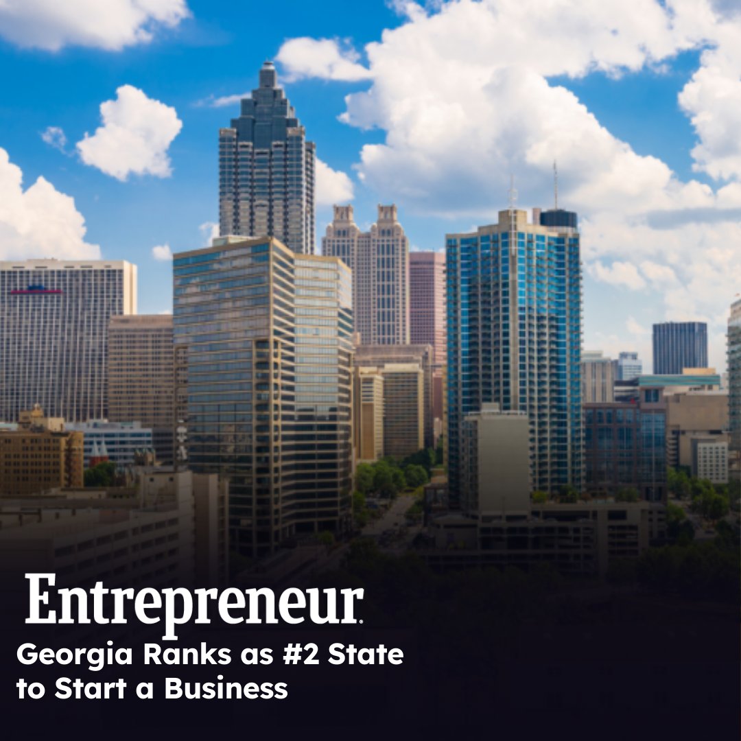 Georgia: Helping businesses thrive 💼

<a href="/Entrepreneur/">Entrepreneur</a> Magazine ranked The Peach State as the #2 state to start a business!

Learn more: ow.ly/7j0L50UOPAm