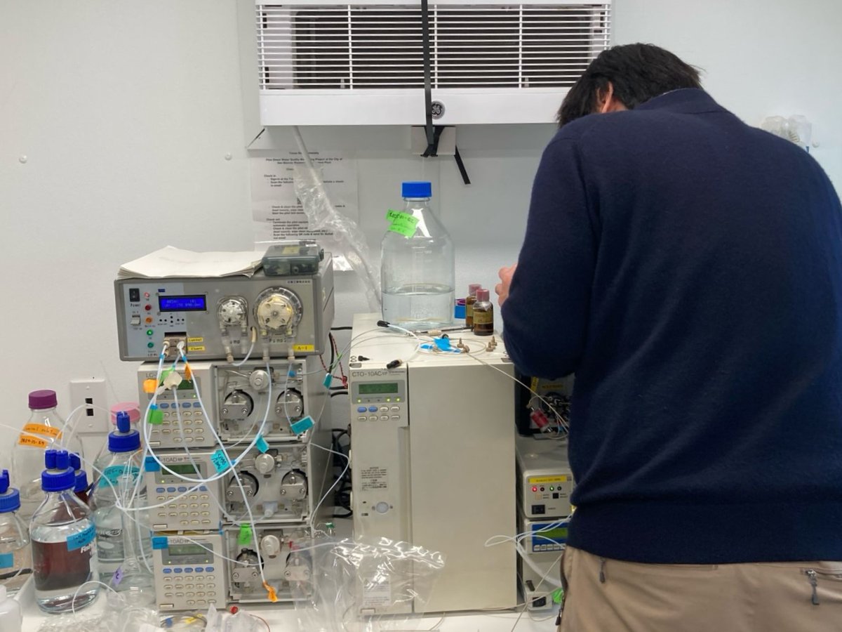 txstengineering's tweet photo. Dr. Ikehata and his lab welcomed Dr. Takahiro Fujioka from Nagasaki University and Dr. Hitoshi Kodamatani from Kagoshima University pilot testing of a tool for purified reclaimed water for potable reuse. Students in Water Quality Analysis also received a wonderful guest lecture. https://t.co/8BJhRvUt49