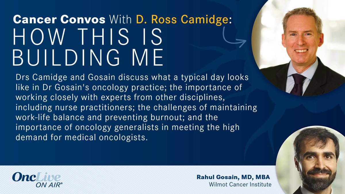 OncLive.com (@onclive) on Twitter photo In the latest episode of How This is Building Me, <a href="/DRCamidge/">D. Ross Camidge</a> of <a href="/CUCancerCenter/">CU Cancer Center</a> and Rahul Gosain, MD, MBA of <a href="/WilmotCancer/">Wilmot Cancer Institute</a>, discuss the importance of oncology generalists in meeting the high demand for medical oncologists.
LISTEN: onclive.com/view/how-gener…
#oncology #MedEd In the latest episode of How This is Building Me, <a href="/DRCamidge/">D. Ross Camidge</a> of <a href="/CUCancerCenter/">CU Cancer Center</a> and Rahul Gosain, MD, MBA of <a href="/WilmotCancer/">Wilmot Cancer Institute</a>, discuss the importance of oncology generalists in meeting the high demand for medical oncologists.
LISTEN: onclive.com/view/how-gener…
#oncology #MedEd