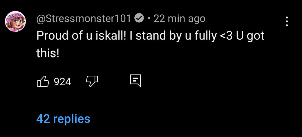 wspvlv's tweet photo. I saw some people struggling to find Stress's comment on the "I got cancelled." video, so here it is. #Iskall #Iskall85 https://t.co/slsfCnpIuU
