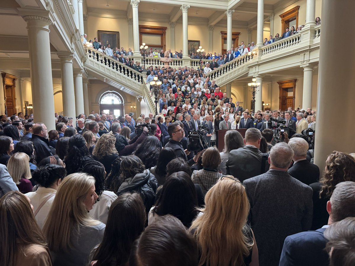.<a href="/BrianKempGA/">Brian Kemp</a> rolling out his tort reform package today with a huge crowd of hardworking Georgians behind him.