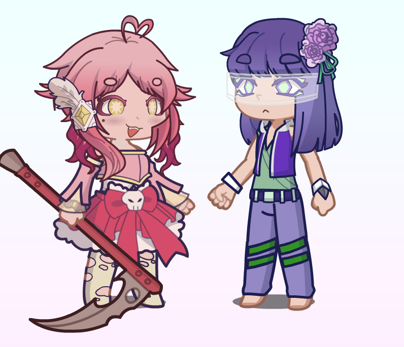 Mayoi_VT's tweet photo. the ourple is still wip but...

 theyre yuri https://t.co/qmEZxLDQiK