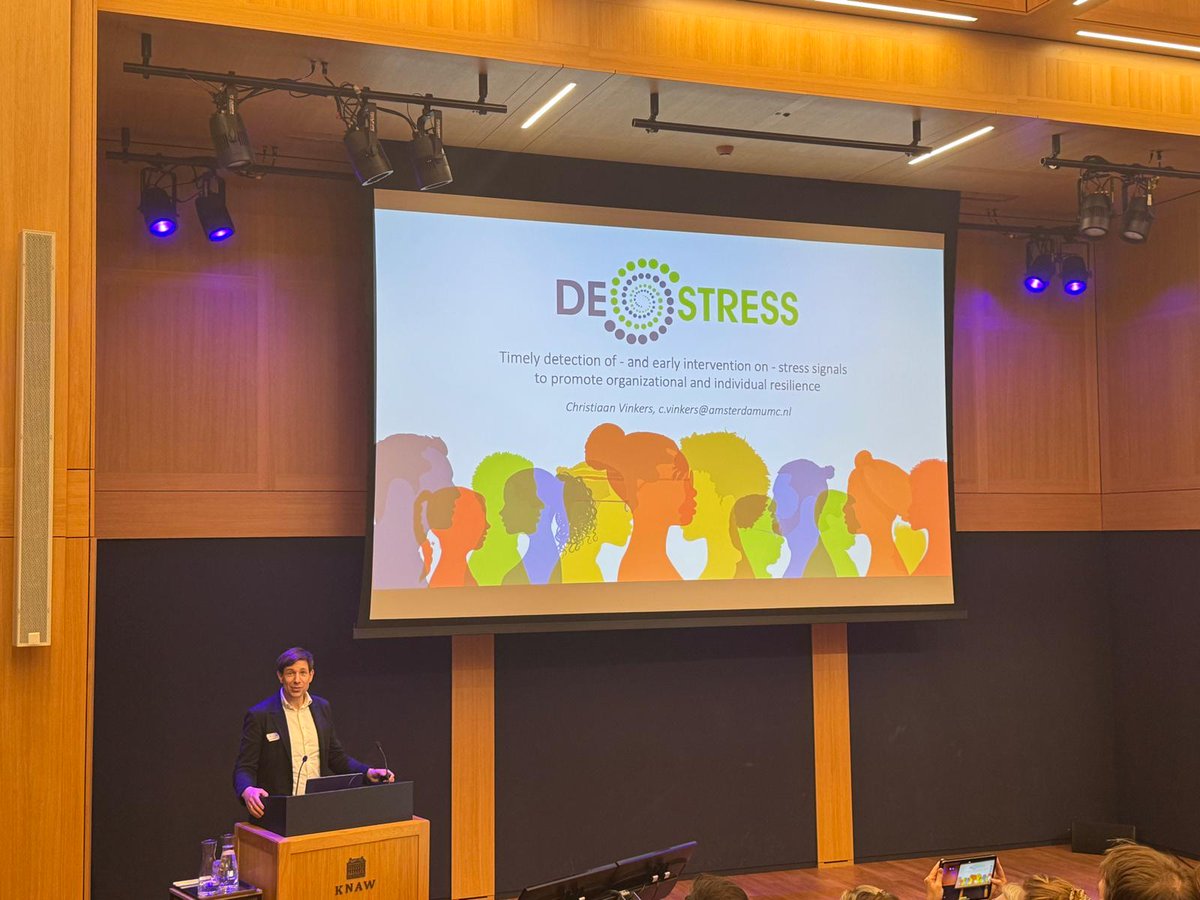 Christiaan Vinkers presenting DESTRESS, a public-private partnership with a focus on stress at work.