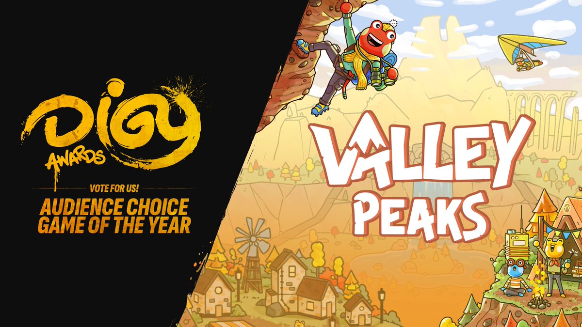 Valley Peaks - Out Now!⛰️🐸 (@valleypeaksgame) on Twitter photo We would be so HOPPY if we were nominated for a
<a href="/DIGYawards/">Dope Indie Game of the Year Awards</a> Audience Choice Game of the Year! 🐸🌄
Cast your vote here! digyawards.com/AudChoice
#goty #indiegame #cozygames We would be so HOPPY if we were nominated for a
<a href="/DIGYawards/">Dope Indie Game of the Year Awards</a> Audience Choice Game of the Year! 🐸🌄
Cast your vote here! digyawards.com/AudChoice
#goty #indiegame #cozygames