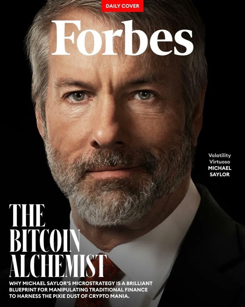 BitcoinArchive's tweet photo. 📸 Michael Saylor on the latest cover of Forbes as "The Bitcoin Alchemist." https://t.co/EP8k3AtvT8