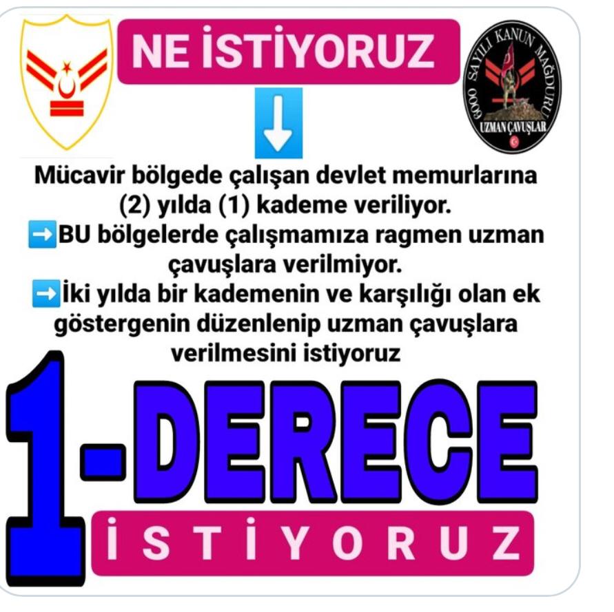 Veysi Ayhan TEMUD İSTANBUL (@veysiayhan94107) on Twitter photo <a href="/zeki_isik25/">Zeki Işık</a> <a href="/alitilkici38/">Ali Tilkici 🇹🇷</a> <a href="/tcsavunma/">T.C. Millî Savunma Bakanlığı</a> Astsubaylara 2016 yılında derece iyileştirmesi yapıldı 2022 yılında göreve başlama derecelerini 9/1'den 9/2'ne çekilerek bir kademe verildi
#UzmanÇavuş'lar unutuldu
Şimdi;Emekli subay,astsubaylara tazminat veriliyor
UzmanÇavuş'lar unutuldu
Haksızlık,
@AliTilkici
#UzmanÇavuşaHak <a href="/zeki_isik25/">Zeki Işık</a> <a href="/alitilkici38/">Ali Tilkici 🇹🇷</a> <a href="/tcsavunma/">T.C. Millî Savunma Bakanlığı</a> Astsubaylara 2016 yılında derece iyileştirmesi yapıldı 2022 yılında göreve başlama derecelerini 9/1'den 9/2'ne çekilerek bir kademe verildi
#UzmanÇavuş'lar unutuldu
Şimdi;Emekli subay,astsubaylara tazminat veriliyor
UzmanÇavuş'lar unutuldu
Haksızlık,
@AliTilkici
#UzmanÇavuşaHak
