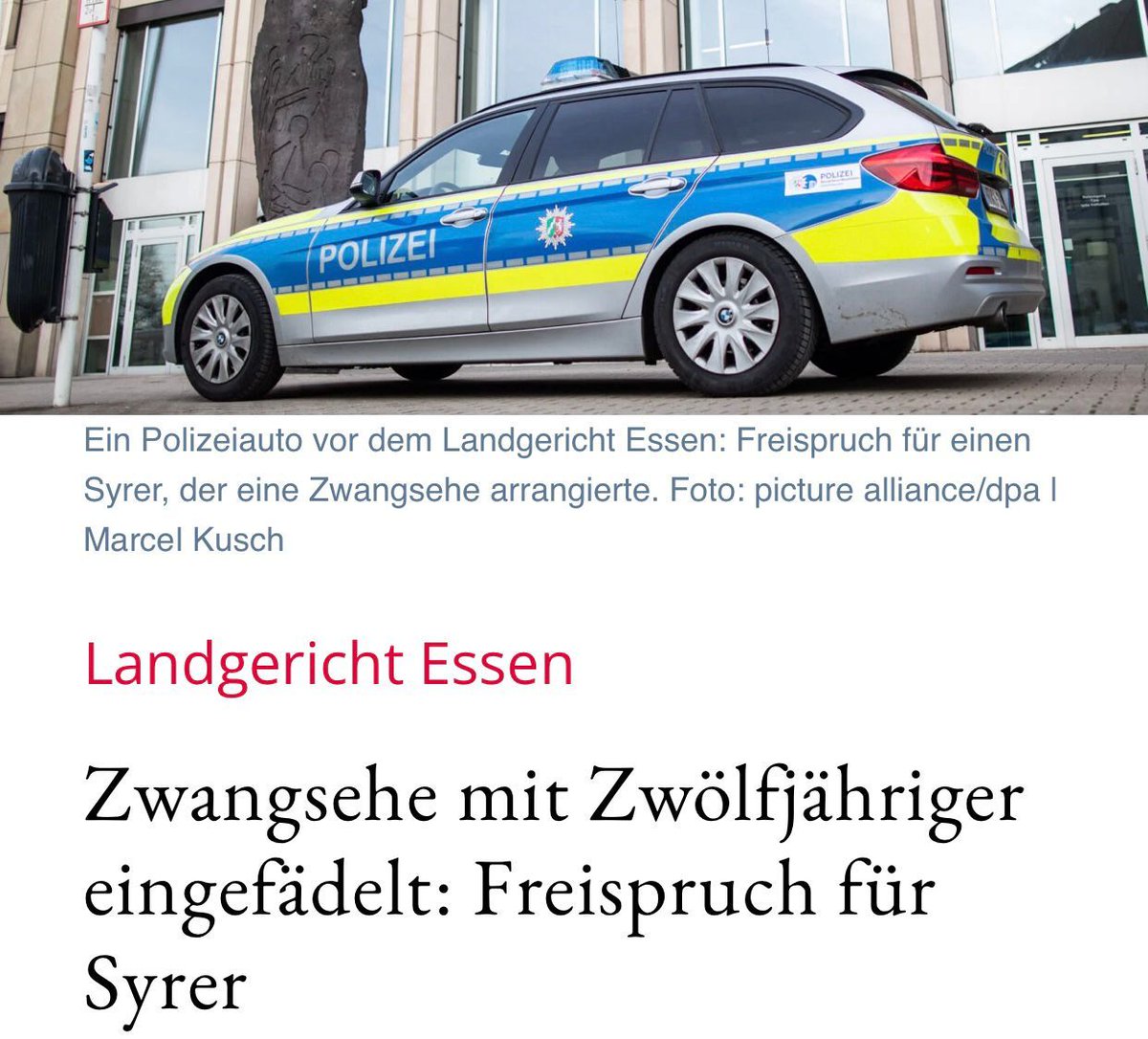 MartinSellner_'s tweet photo. Syrer verkauft 12-Jährige an Bruder — Freispruch!

🟥 Ein syrischer „Hochzeitsvermittler“ hat eine 12-Jährige als Braut an seinen 20-jährigen Bruder verkauft. Jetzt wurde er freigesprochen.
1/6 https://t.co/3avs1UDKRZ