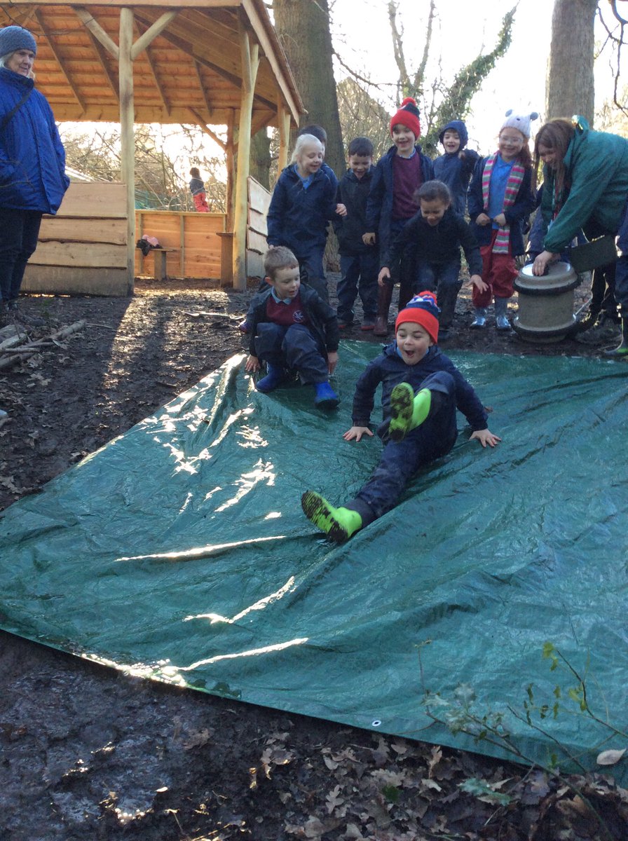 Stradforest's tweet photo. Year 2 have had a great Forest school session today 🌳. We have been using hand saws to cut tree cookies off of branches and used palm drills to drill holes into them. Our favourite part was definitely the mud slide 🛝  @StradbrokePri @team2stradbroke https://t.co/Wf8x2FcXLJ