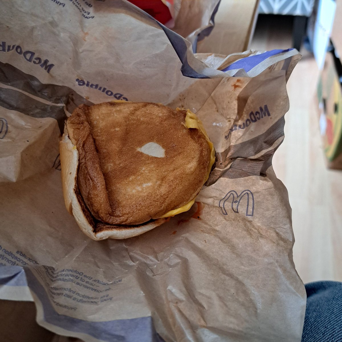 DFrelick's tweet photo. Love when my McDoubles are used as hockey pucks before I get to enjoy them. Thank you @McDonalds in Sackville, NS. You should have seen the first one. https://t.co/6ymv4DkCPE