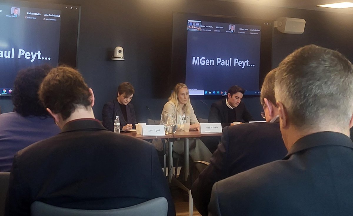 Scowcroft Center (@acscowcroft) on Twitter photo At George Washington University, <a href="/erwanlagadec77/">Erwan Lagadec</a> moderates a panel with <a href="/AncaAgachi/">Anca Agachi</a>, <a href="/lukaignac/">Luka Ignac</a>, and Nora Malchin from <a href="/NATOinnovation/">NATO Innovation Hub</a> to discuss #NATO efforts to harness emerging technologies.
#StrongerWithAllies At George Washington University, <a href="/erwanlagadec77/">Erwan Lagadec</a> moderates a panel with <a href="/AncaAgachi/">Anca Agachi</a>, <a href="/lukaignac/">Luka Ignac</a>, and Nora Malchin from <a href="/NATOinnovation/">NATO Innovation Hub</a> to discuss #NATO efforts to harness emerging technologies.
#StrongerWithAllies