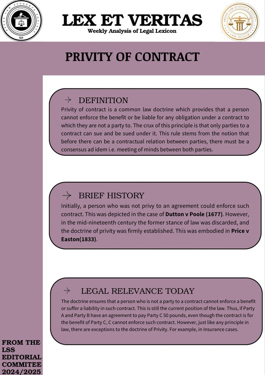 Safe to say that there is no third party in contracts.
#contractlaw #privity #privityofcontracts #lexetveritas
