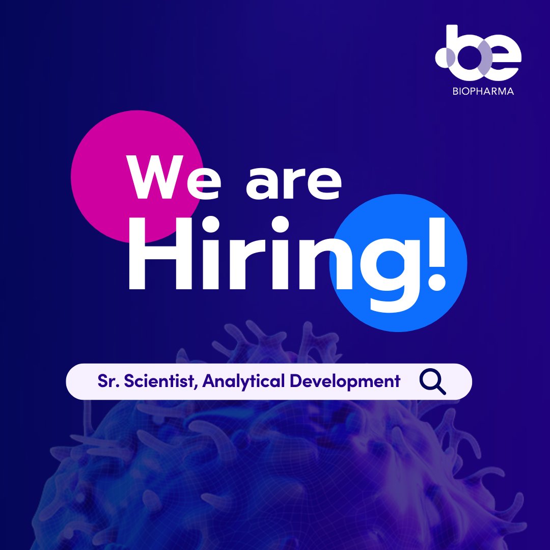 Lead method development, troubleshoot manufacturing processes, and support analytical assays as a Sr. Scientist, Analytical Development. Join the #BeBio team and help us shape the future of medicine. Apply: be.bio/our-company/li…