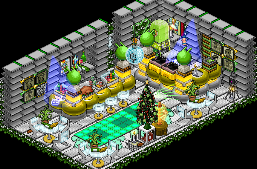 Hey ppl,

Here's a thread of my rooms in #HabboOrigins⬇️

(I'll be adding future rooms to this post!)

1. DJ-Bling 2024💚