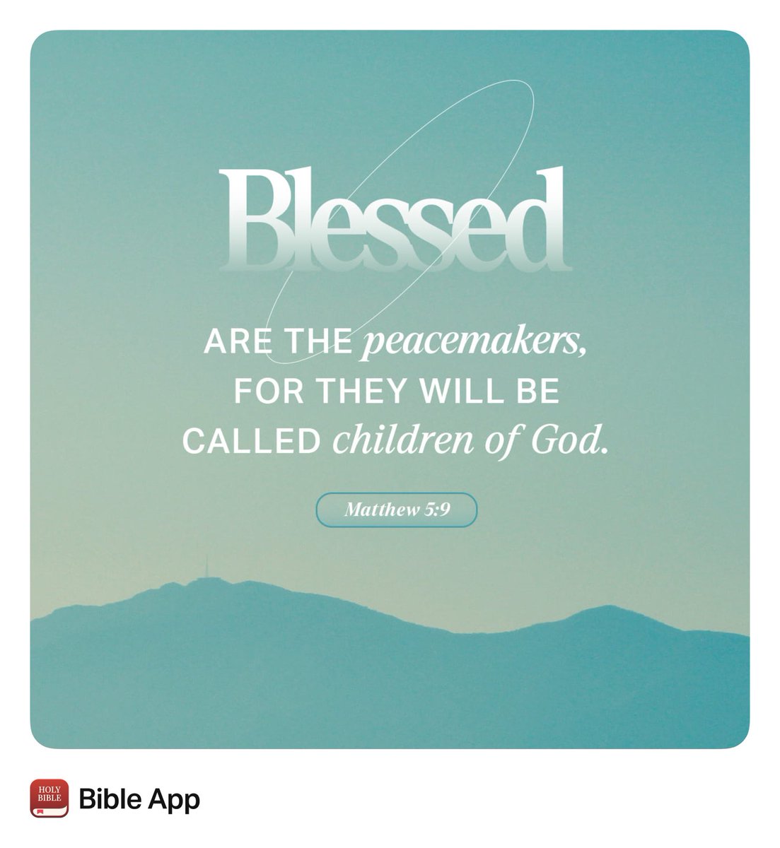 bhcofc61's tweet photo. ““Blessed are the peacemakers, for they shall be called sons of God.”
Matthew 5:9 ESV https://t.co/1bjfnyeONd