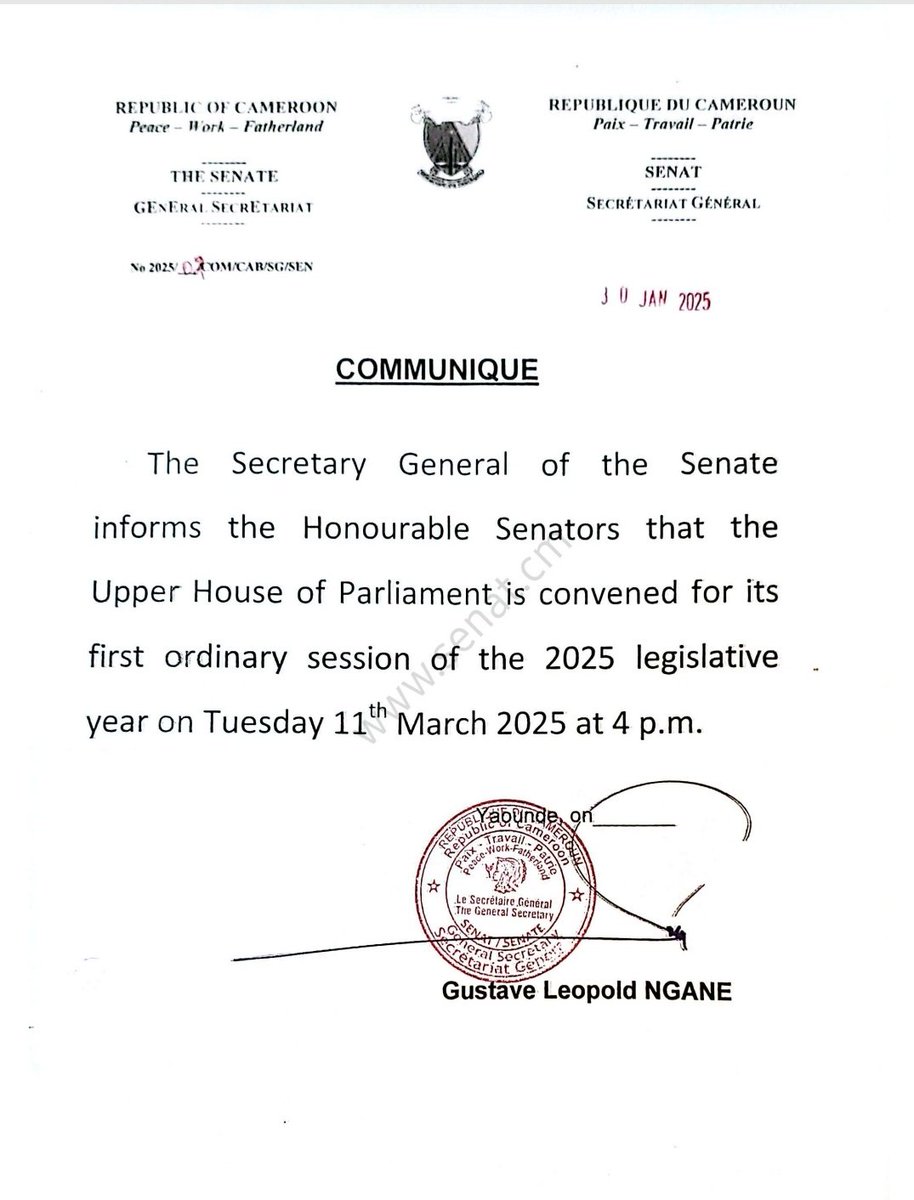 Senat du Cameroun Officiel tweet media