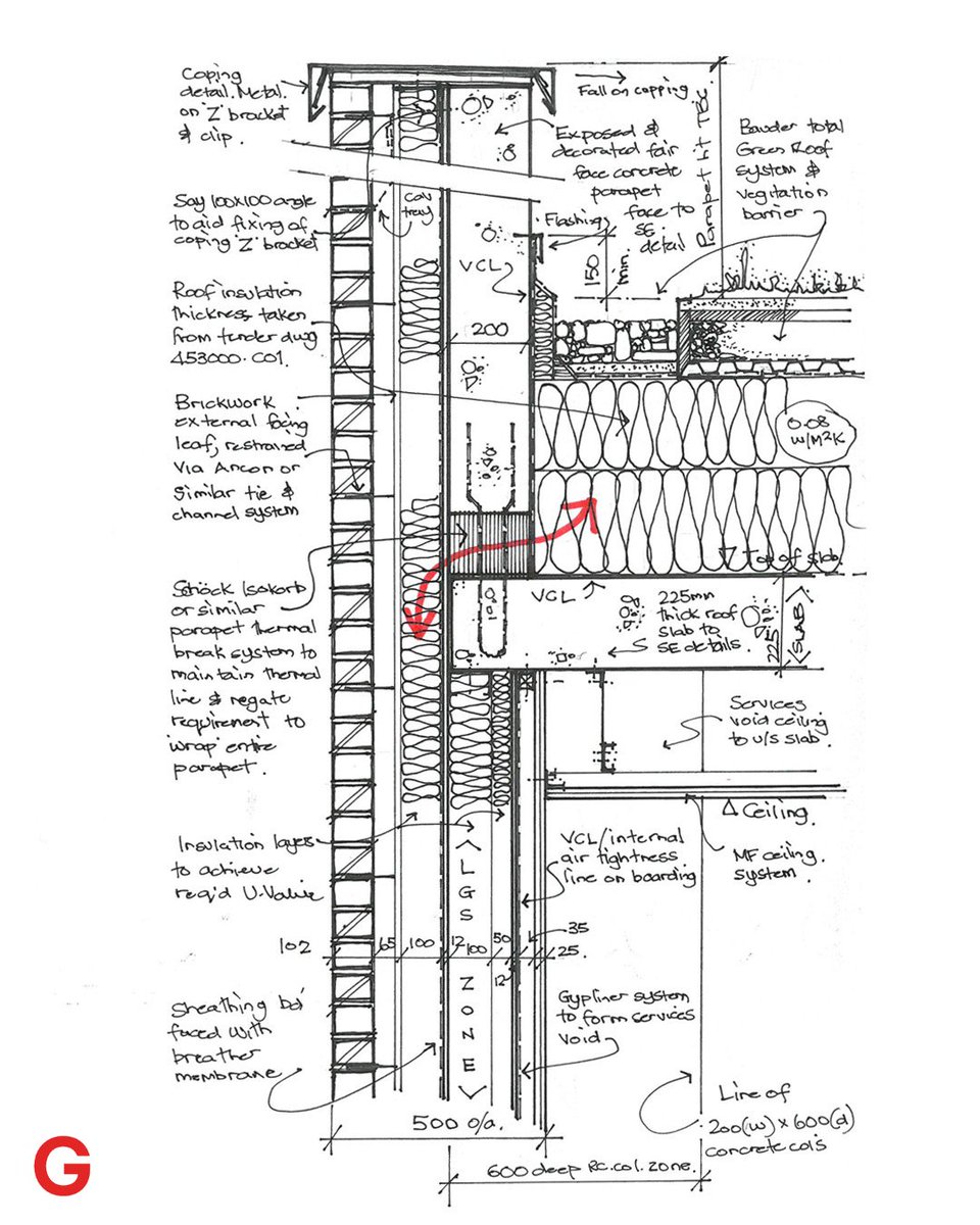 Precision in every detail.

Our latest green roof and external wall detail is for an aspiring Passivhaus standard project – where innovation meets durability.

#detailing #passivhaus #greenroof #construction #technology #architecture #sketchbook