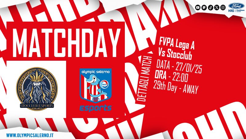 🔜 #Today

<a href="/FVPA_net/">FVPA.net 🇮🇹</a> [Lega A]
🗓 29th Day ✈️
🆚 <a href="/StocclubEsports/">Stocclub Esports</a>
⌚ 22:00

#GoOSE ⚪🔴