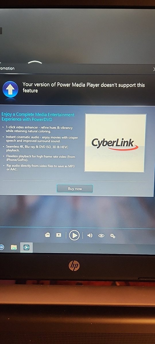 UrdnotZ's tweet photo. @HP 🖕 I will never buy another of your products again thanks to this. The dvd player used to work on this laptop, and now I boot it up after 2 years to watch the SAME DVD in MY dvd player it tells me it's not supported and I have to pay for it? Get bend I hope your stock crashes https://t.co/Xc9WrUGl6o