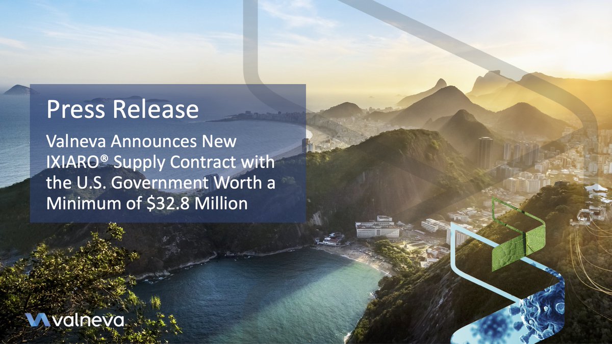Valneva Announces New IXIARO® Supply Contract with the U.S. Government Worth a Minimum of $32.8 Million.

bit.ly/40St7uG