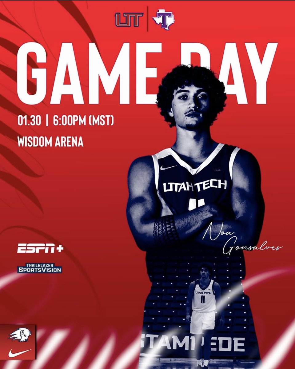 Utah Tech Men's Basketball (@utahtechmbb) on Twitter photo GAME DAY!
π Tarleton State
β° 6 PM
π Wisdom Gym
πΊ ESPN+/Trailblazer SportsVision (Pregame at 5:45 pm)
π» <a href="/TheFanSN/">The Fan Sports Network</a>
π shorturl.at/M3or4
#UtahTechBlazers 𦬠| #WACmbb GAME DAY!
π Tarleton State
β° 6 PM
π Wisdom Gym
πΊ ESPN+/Trailblazer SportsVision (Pregame at 5:45 pm)
π» <a href="/TheFanSN/">The Fan Sports Network</a>
π shorturl.at/M3or4
#UtahTechBlazers 𦬠| #WACmbb