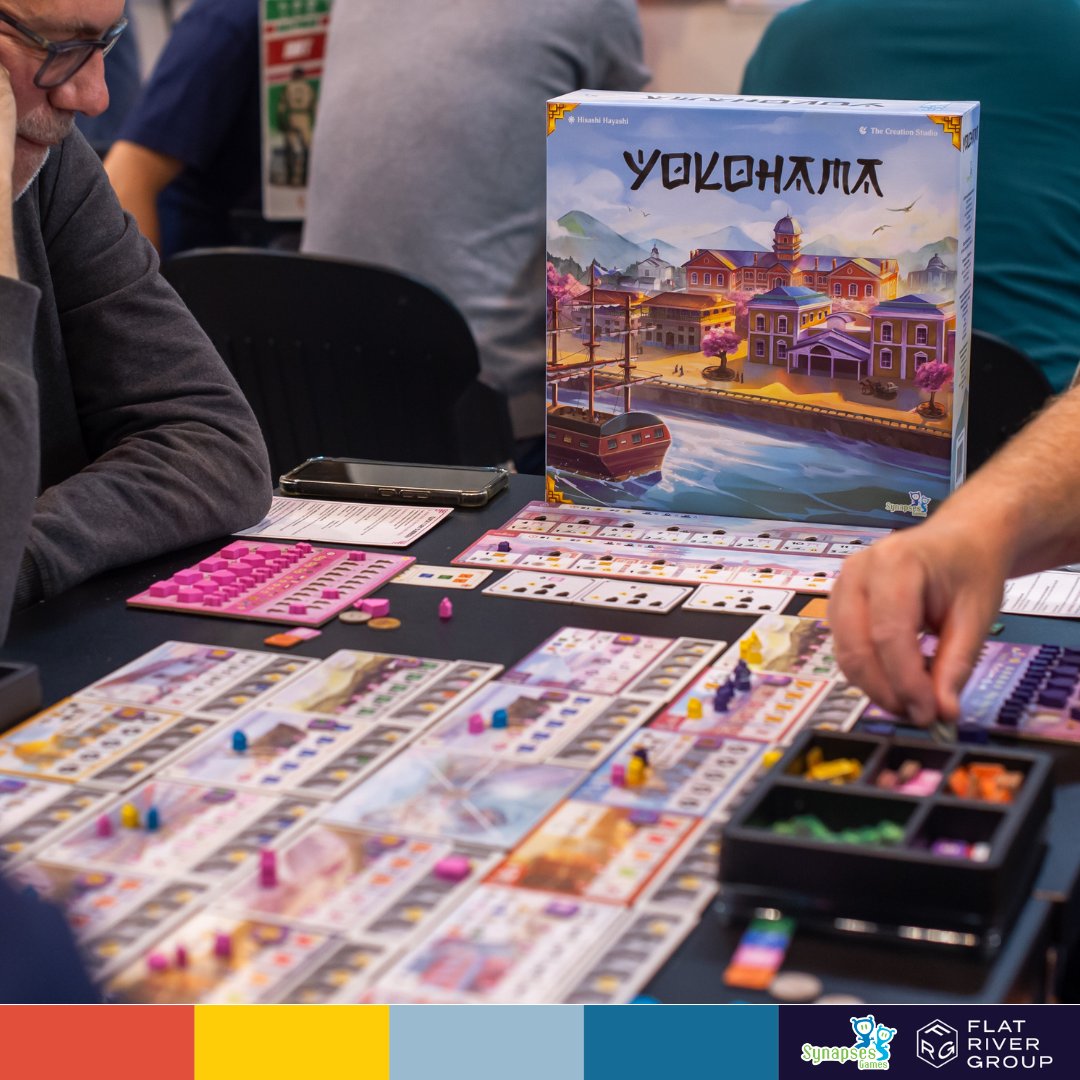 Gain fame with your business!👍
Become the dominant merchant!💰
in...
𝗬𝗼𝗸𝗼𝗵𝗮𝗺𝗮 by 𝗦𝘆𝗻𝗮𝗽𝘀𝗲𝘀 𝗚𝗮𝗺𝗲𝘀, available online and in your local game store!🙌

2-4 players | Ages 14+ | 90 minutes