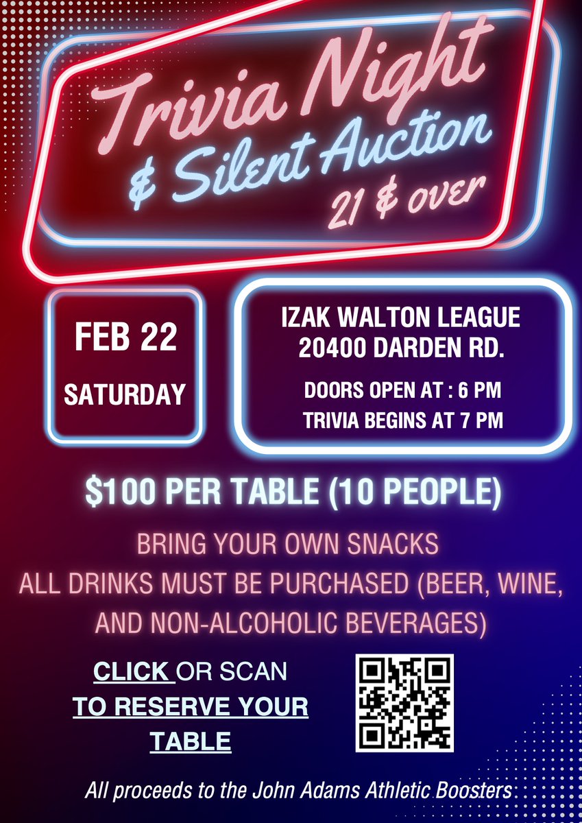 Don't forget to save the date and register for the Booster Trivia Night on February 22!

South Bend Adams - Team Home South Bend Adams Eagles Sports johnadamsathletics.com/2025/01/21/ath…