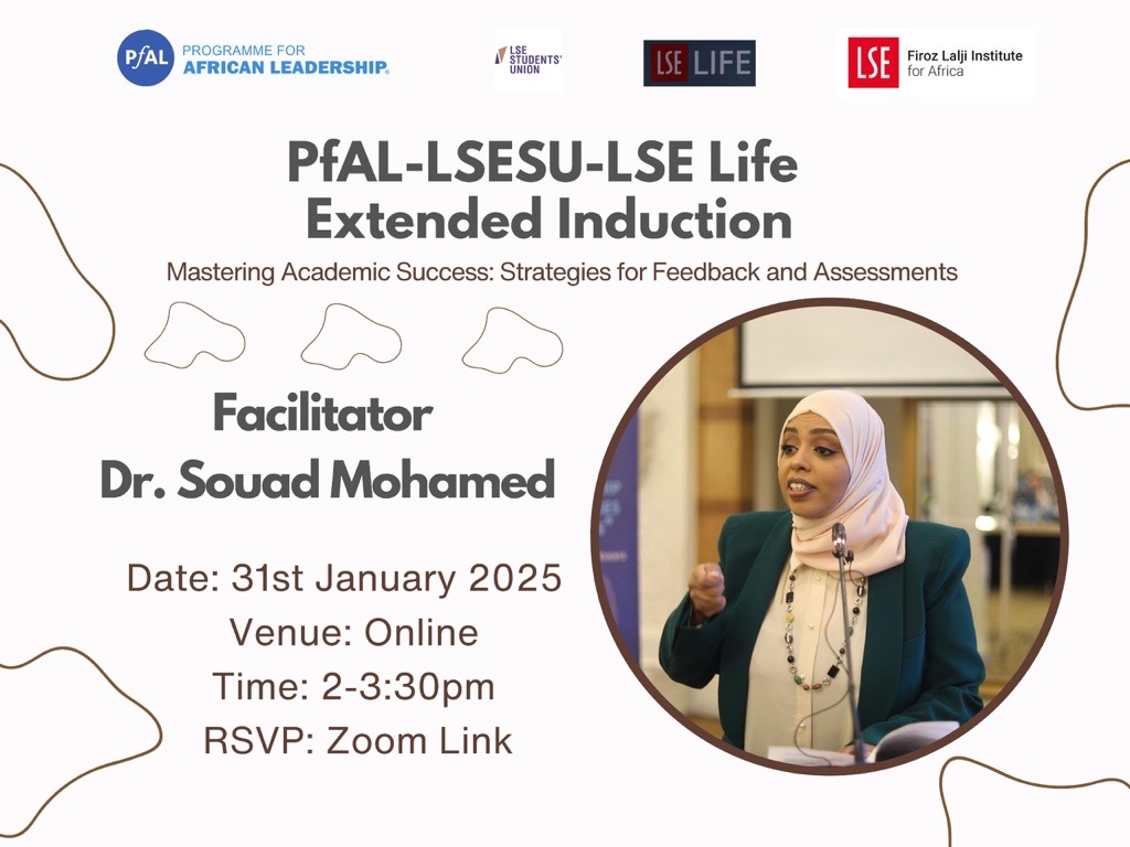 Join <a href="/DRSouadmohamed/">Dr Souad Mohamed</a> &amp; recent #LSE alumni on 31 January for a practical workshop + panel discussion.

Get  tips on how to successfully navigate academic life at <a href="/LSEnews/">LSE</a>.

lse.zoom.us/webinar/regist… <a href="/AfricaAtLSE/">Firoz Lalji Institute for Africa</a> <a href="/lsesu/">LSE Students' Union</a>