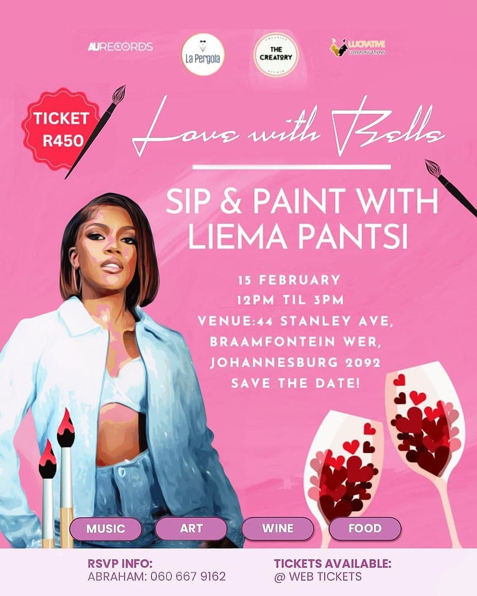 That’s why I’m doing my own valentines event show 💕
A beautiful day to remember with your person . Sip and paint with you On the 15th of Feb. Joined by a live band with your favourite love songs performed by me💋

valentines is coming. Where your boyfriend/girlfriend?