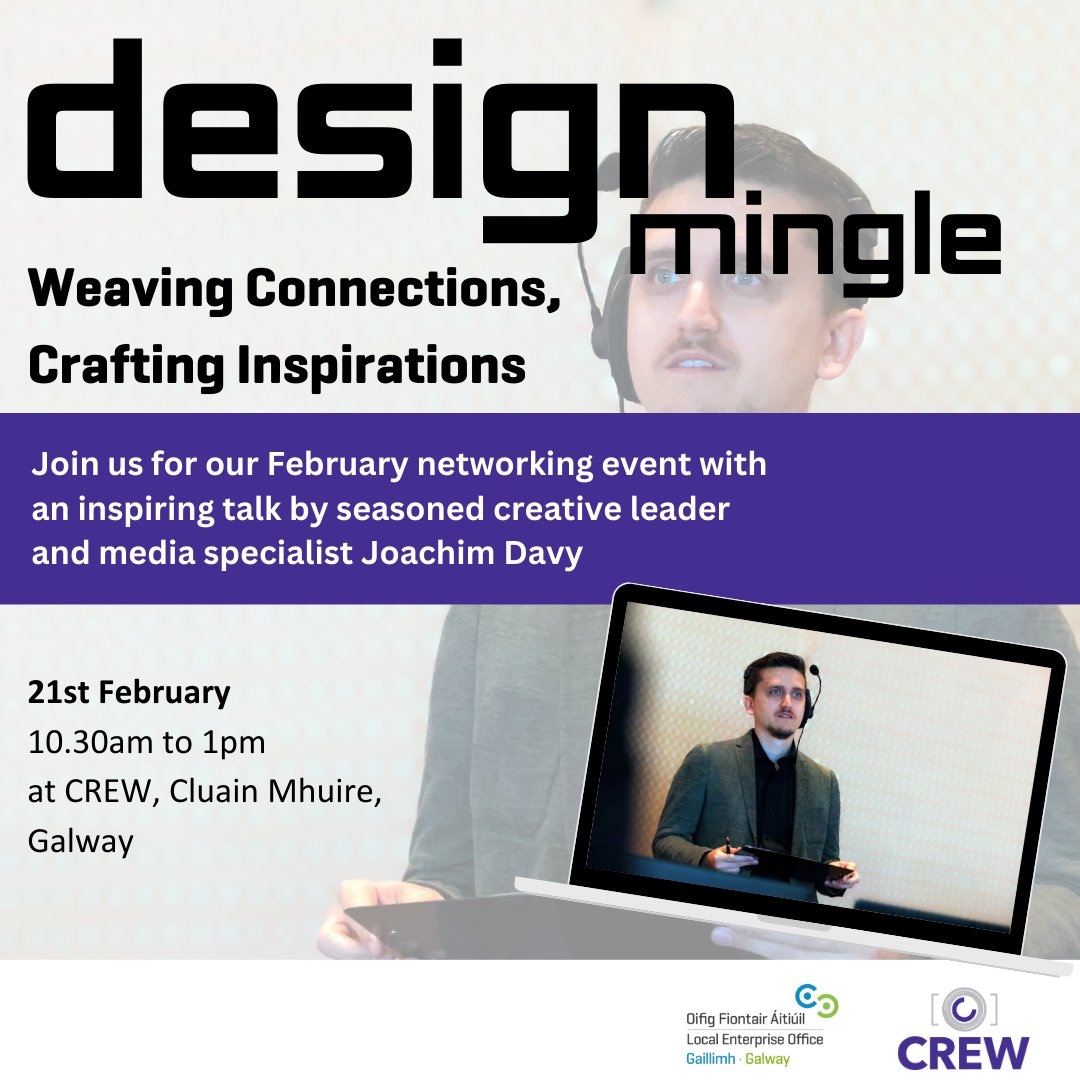 CREW | Creative Enterprise West (@crewdigital1) on Twitter photo 📢 Join us at CREW on February 21st for our first <a href="/leogalway/">Local Enterprise Office Galway</a> Design Mingle of 2025 with Joachim Davy, one of our own CREW members, as well as a seasoned creative leader and media specialist.
📅February 21st
📍Innovation Lounge , CREW
Link to register: lnkd.in/eZjBtgEn 📢 Join us at CREW on February 21st for our first <a href="/leogalway/">Local Enterprise Office Galway</a> Design Mingle of 2025 with Joachim Davy, one of our own CREW members, as well as a seasoned creative leader and media specialist.
📅February 21st
📍Innovation Lounge , CREW
Link to register: lnkd.in/eZjBtgEn