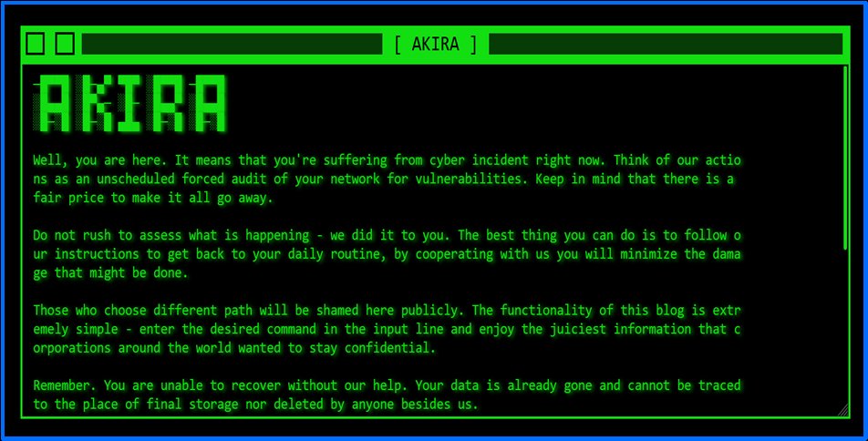elhackernet's tweet photo. El nuevo ransomware de Akira para Linux ataca a servidores VMware ESXi

La versión para Linux, denominada Akira v2, está escrita en Rust,  y agrega la extensión “.akiranew” a los archivos cifrados
https://t.co/30Jh9QdaKm https://t.co/FPCDTMt19i
