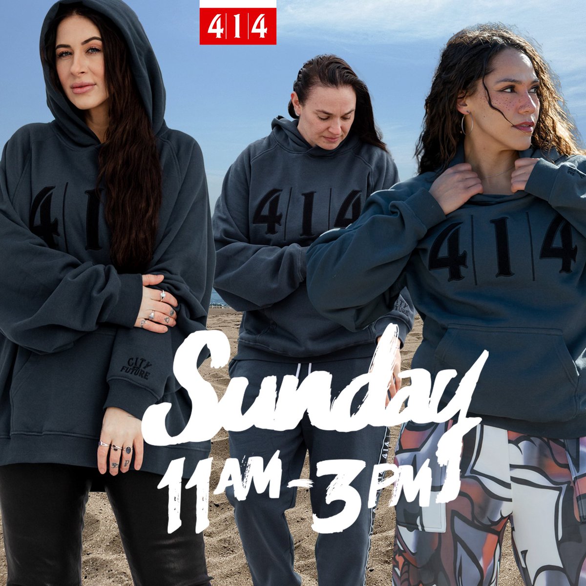 NEWS — 🚨 Special Sunday hours. On Sunday February 2nd from 11a-3p the 414 store will be open.You know the weather is forecasted to be super bitchin' and warm. Plus you've got some cabin fever and need to get out of the house. We got you covered.