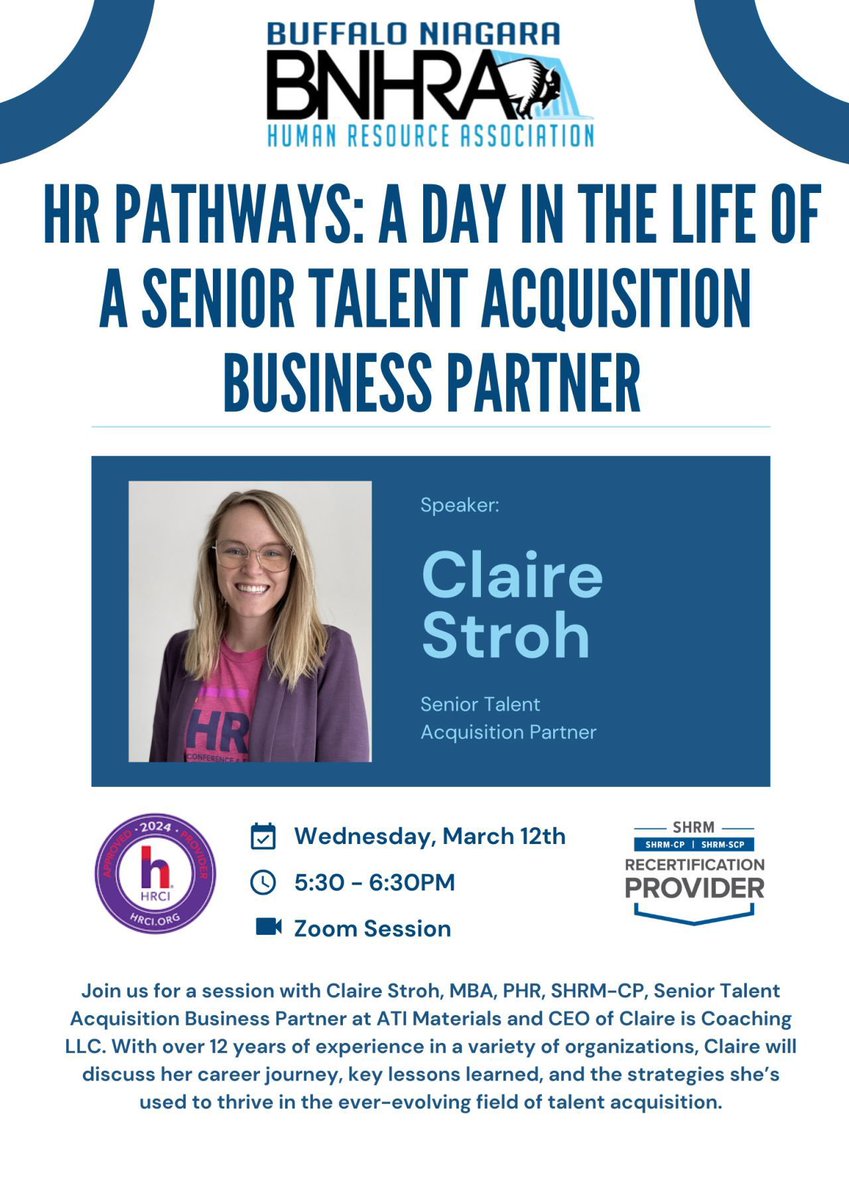 Join us for this free Zoom event where I’ll be talking about a day in the life of a talent acquisition partner! Excited to share my career journey and best tips for those looking for a career in HR/recruiting ☺️ bnhra.org/meetinginfo.ph…