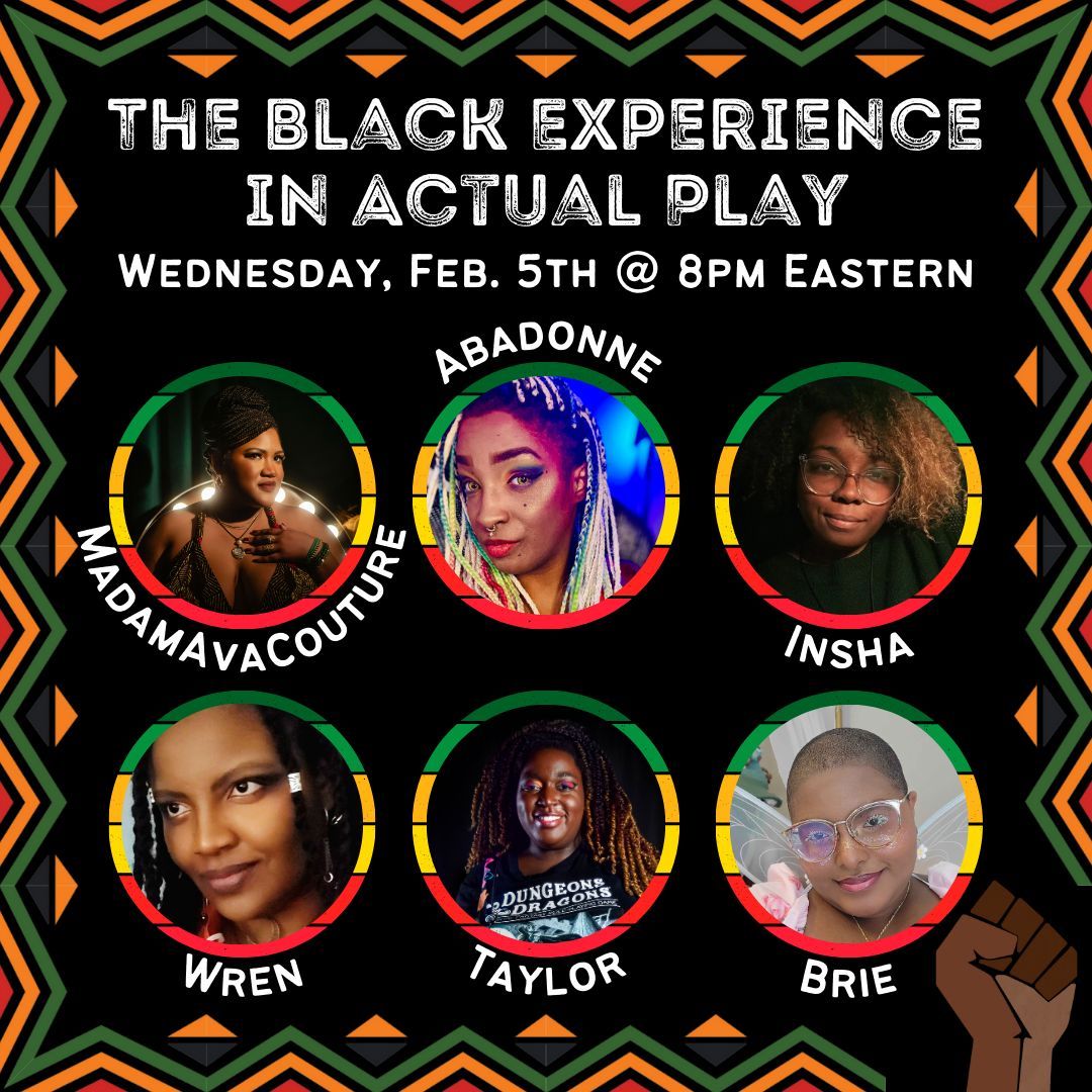 WED FEB 5
First Up for BHM - The Black Experience in AP - Moderated Panel

Moderator: <a href="/atrocitykitsch/">abadonne (atrocitykitsch.bsky.social)</a>
Panelists:
@madamavacouture
<a href="/nightofthefitz/">i̶n̴s̸h̸a̵ 💀✨ (not here)</a>
@allegoryofdeath
@spunkytaylor
Brie

Mark your calendars 🎥 

(Seen the questions, you don't want to miss this - admin 😍 )
