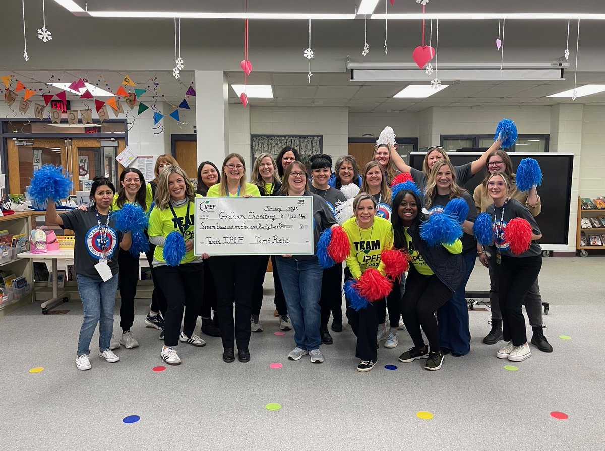 Today's stop on the Team IPEF Big Check Tour: Graham Elementary. Congratulations to Team Graham for being our largest fundraisers in 2024, earning over $7,100 for their school. You truly are superheroes! #goteamipef 💛

<a href="/GrahamElem204/">Graham Elementary School</a> <a href="/WitkowskiRachel/">Rachel Witkowski</a>