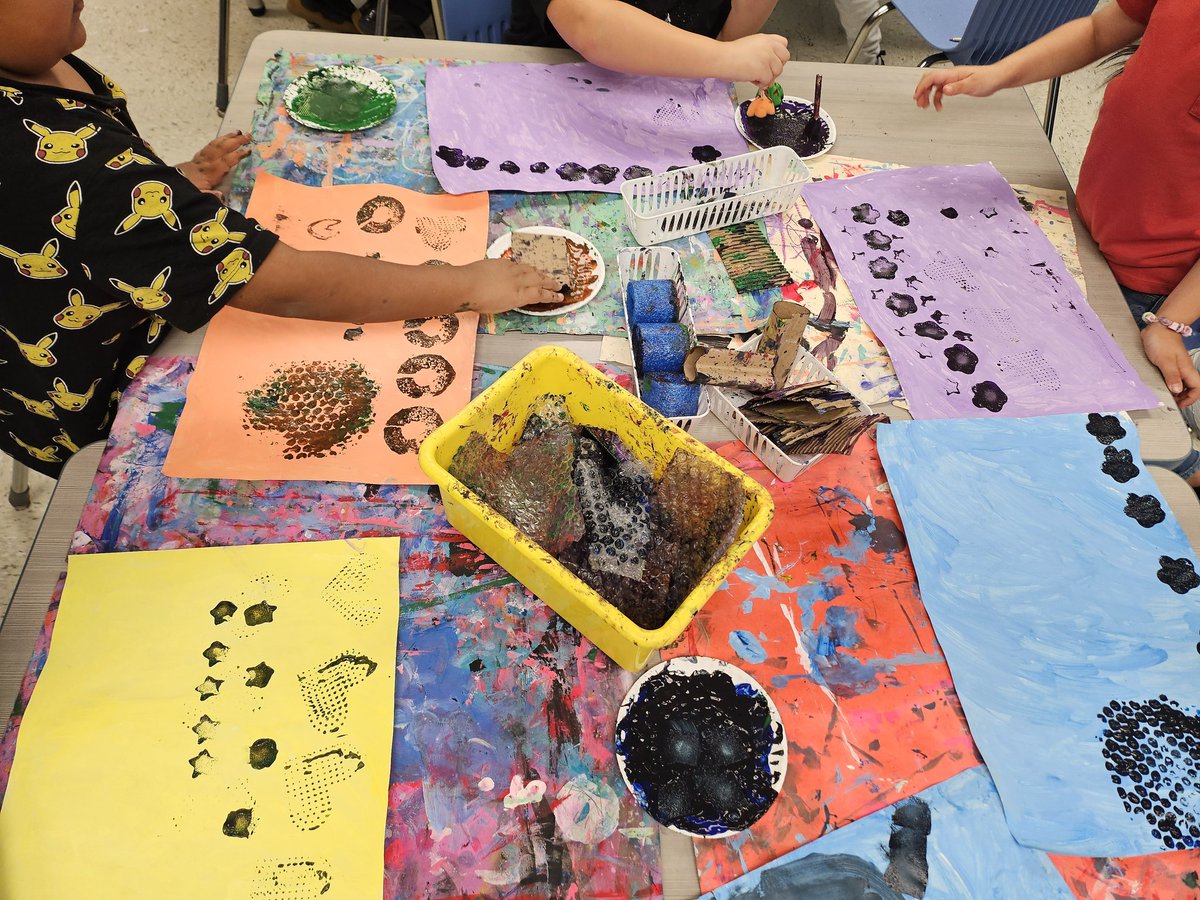 Kinder and 1st Graders: BIG explorations in texture and color!