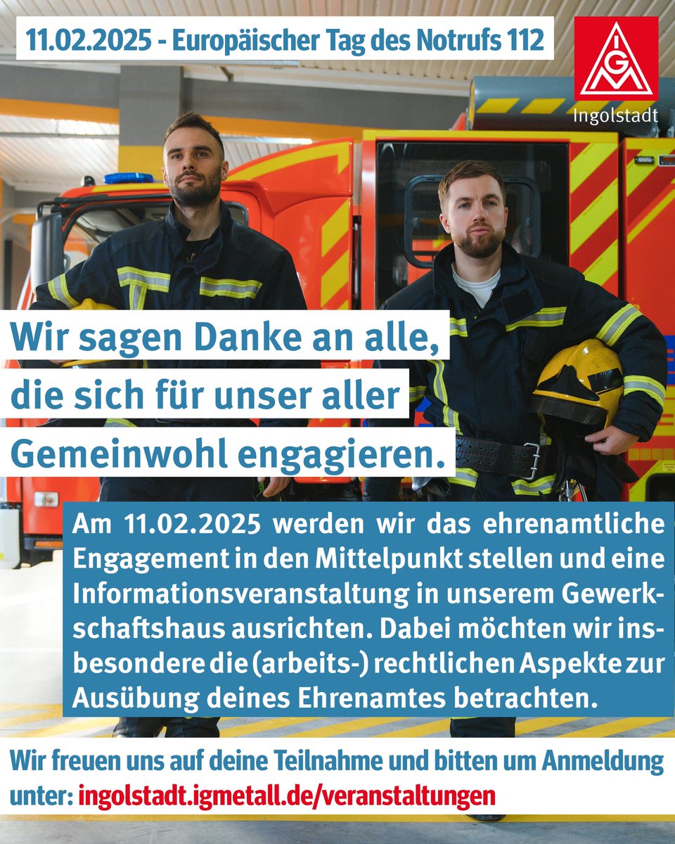 IGMetall_IN's tweet photo. Hier geht´s direkt zur Anmeldung: https://t.co/RiXz9vFRwZ

#ehrenamt #ehrenamtlich #danke #igmetall #igmetallingolstadt #Gewerkschaftshaus #Mitgliedervorteil #mitgliederservice #mehrwiearbeit #ingolstadt #gewerkschaftürsleben https://t.co/JwXOqO9d61
