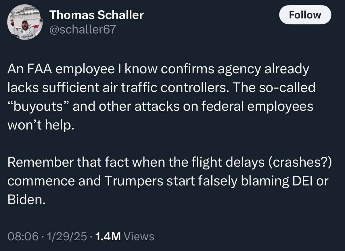 Bri4Change2024's tweet image. Just last week, Trump FIRED the heads of the Transportation Security Administration (TSA) and the Coast Guard, and disbanded the Aviation Security Advisory Committee.  And this tweet was posted yesterday morning before the crash.